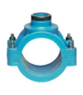 PRESA A STAFFA BLU PN16 CON ANELLO DI RINFORZO