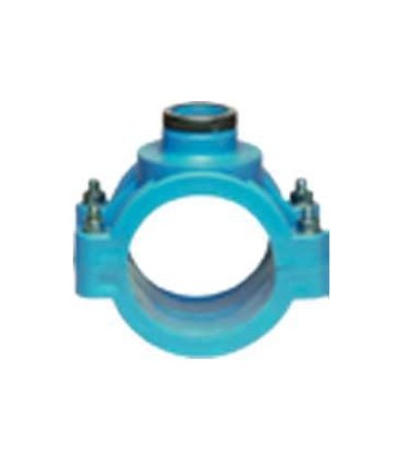 PRESA A STAFFA BLU PN16 CON ANELLO DI RINFORZO